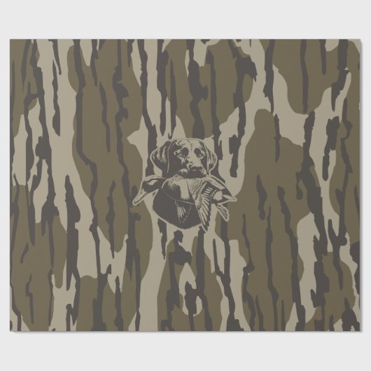 Eendjagers met hondenbos camouflage cadeaupapier (Vlak)