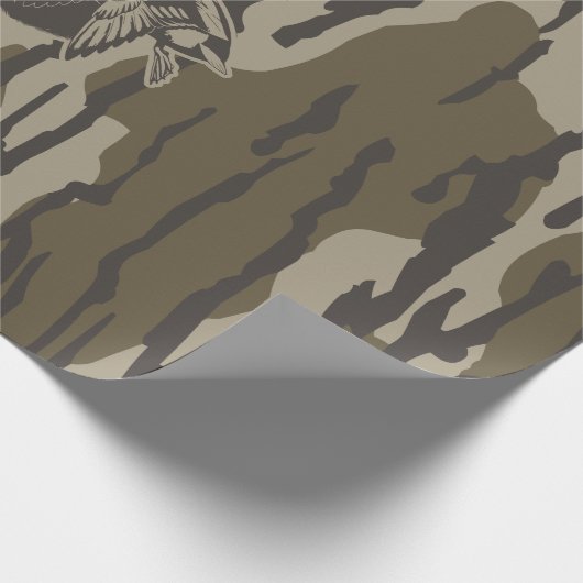 Eendjagers met hondenbos camouflage cadeaupapier (Hoek)