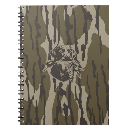 Eendjagers met hondenbos camouflage notitieboek (Voorkant)