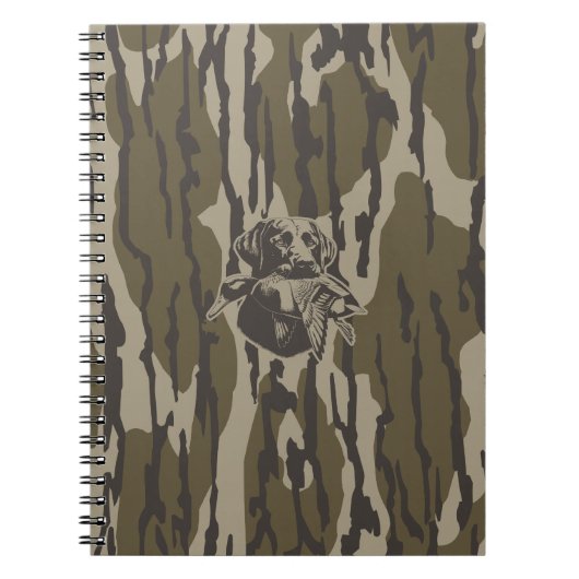 Eendjagers met hondenbos camouflage notitieboek (Voorkant)