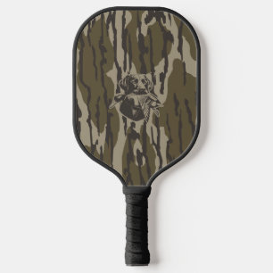 Eendjagers met hondenbos camouflage pickleball paddle