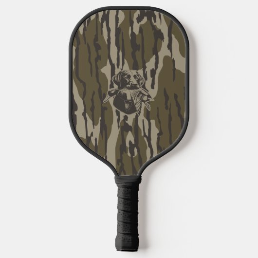 Eendjagers met hondenbos camouflage pickleball paddle (Achterkant)