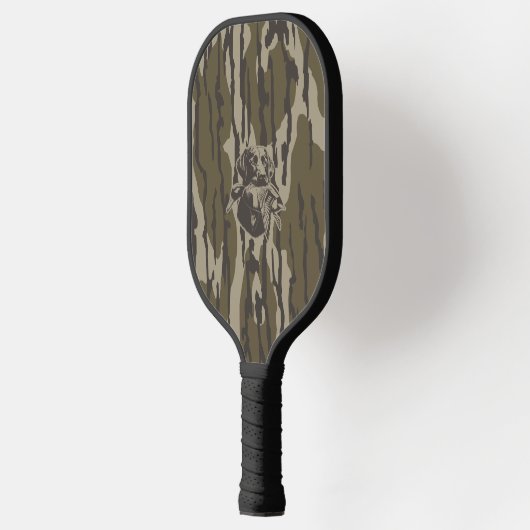 Eendjagers met hondenbos camouflage pickleball paddle (Links)