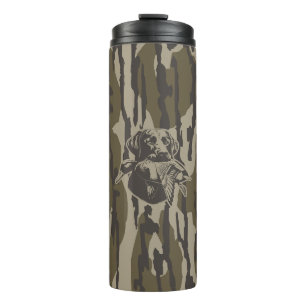 Eendjagers met hondenbos camouflage thermosbeker