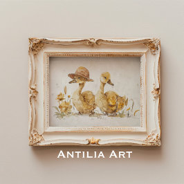 Eendje Aquarel Schilderij Eendenboerderij Boerderi Poster