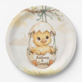 Eendje Baby Borrel Papieren Bordje (Voorkant)