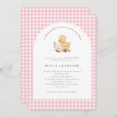 Eendje baby shower: een eendje op komst kaart (Voorkant / Achterkant)