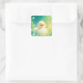 Eendje dagen van vreugde vierkante sticker (Tas)