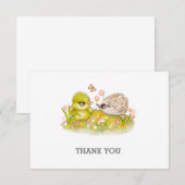 Eendje, egel en vlinder Bedankkaartje Notitiekaartje (Voorkant / Achterkant)