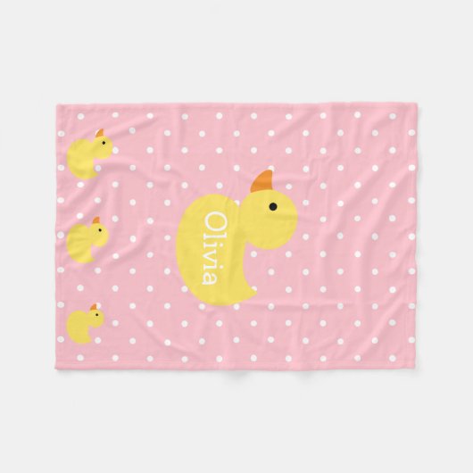 Eendje Familie Stippen Monogram Baby Fleece Deken (Voorkant (Horizontaal))