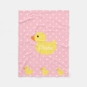 Eendje Familie Stippen Monogram Baby Fleece Deken (Voorkant)