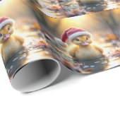 Eendje met een kerstmuts cadeaupapier (Rol Hoek)