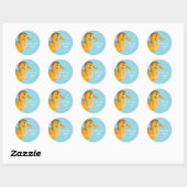 eendje met liefde en gunst ronde sticker (Vel)