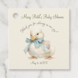 Eendje met lint Baby shower Bedankjes Labels