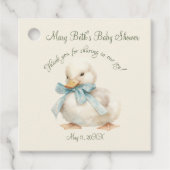 Eendje met lint Baby shower Bedankjes Labels (Voorkant)