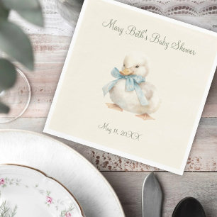 Eendje met lint babyshower papieren servet