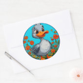 eendje met schattige cartoon ronde sticker (Envelop)