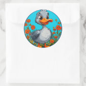 eendje met schattige cartoon ronde sticker (Tas)