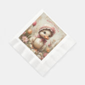 Eendje Paas Roze Bonnet Tulpen Daisies Servet (Hoek)