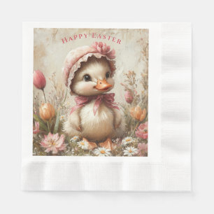 Eendje Paasroze tulpenhoedje margrieten Servet