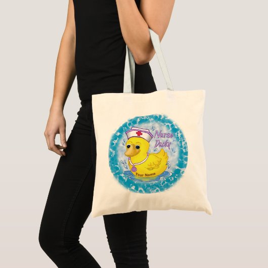 Eendje schattige verpleegster tote bag (Voorkant (product))