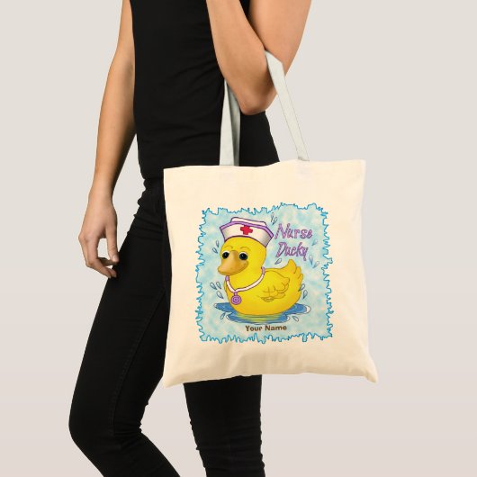 Eendje schattige verpleegster tote bag (Voorkant (product))