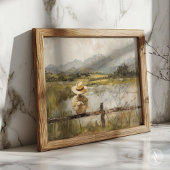 eendje schilderij Rustieke Country Duck Pond Poster