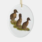 Eendjes: Chocolade Lopende Keramisch Ornament (Rechts)