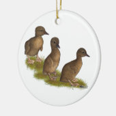 Eendjes: Chocolade Lopende Keramisch Ornament (Links)