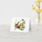 Eendjes met Gele en Witte Bloemen BLANK Kaart (Gele Bloem)