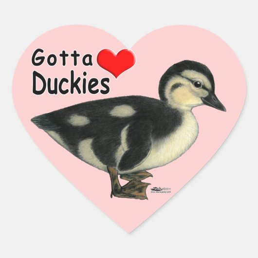Eendjes Mogen Er Zijn Hart Sticker (Voorkant)