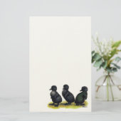Eendjes Zwarte Cayuga Briefpapier (Staand voorkant)