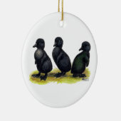 Eendjes Zwarte Cayuga Keramisch Ornament (Rechts)