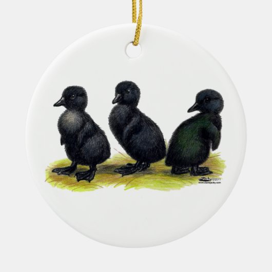 Eendjes Zwarte Cayuga Keramisch Ornament (Voorkant)