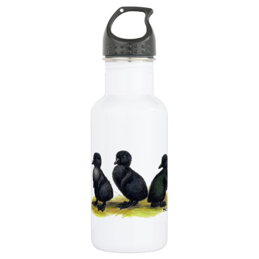 Eendjes Zwarte Cayuga Waterfles (Voorkant)