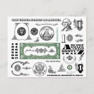 Eendollarrekeningpatroon Informatiekaartje