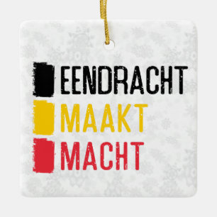 Eendracht Maakt Macht Belgium Holiday Decoration Keramisch Ornament