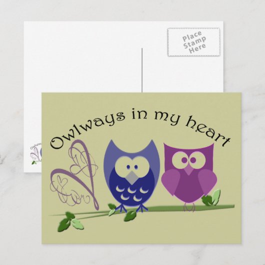 Eendrongen in mijn hart, schattige Owl Gifts Briefkaart (Voorkant / Achterkant)
