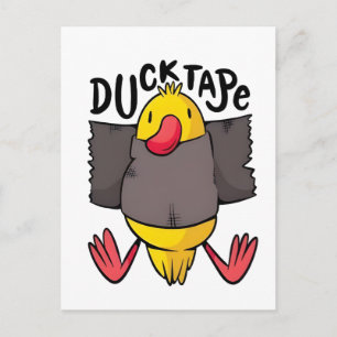 Eendtape Grappige Kawaii Eend in Tape Gewikkeld Feestdagenkaart