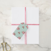 Eenduiblauwe flora cadeaulabel (Met Touw)