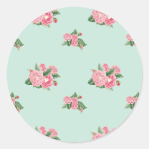 Eenduiblauwe flora ronde sticker