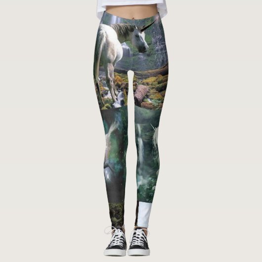 eenduid witte lange leggings dieren in het wild (Voorkant)