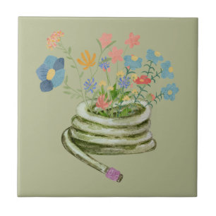 Eenduidig afbeelding voor tuinbouw Dusty green Flo Tegeltje