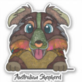 Eenduidig Australisch schouderlijk gezicht Sticker (Voorkant)