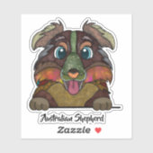Eenduidig Australisch schouderlijk gezicht Sticker (Vel)