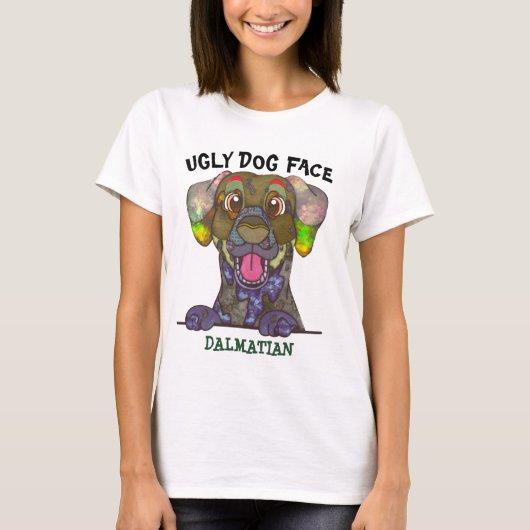 Eenduidig Dalmatiaans lelijk gezicht T-shirt (Voorkant)