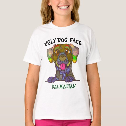 Eenduidig Dalmatiaans lelijk gezicht T-shirt (Voorkant)