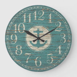 Eenduidig decoratief  hout met anker grote klok