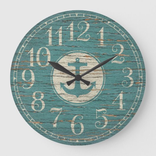 Eenduidig decoratief  hout met anker grote klok (Voorkant)