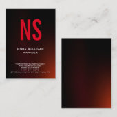 Eenduidig eenvoudig bruin monogram visitekaartje (Voorkant / Achterkant)